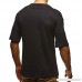 Fashion Mens Summer Slim Fit Casual Sport O-Neck Short Sleeve Tops Shirt Black B07PRCXQTW